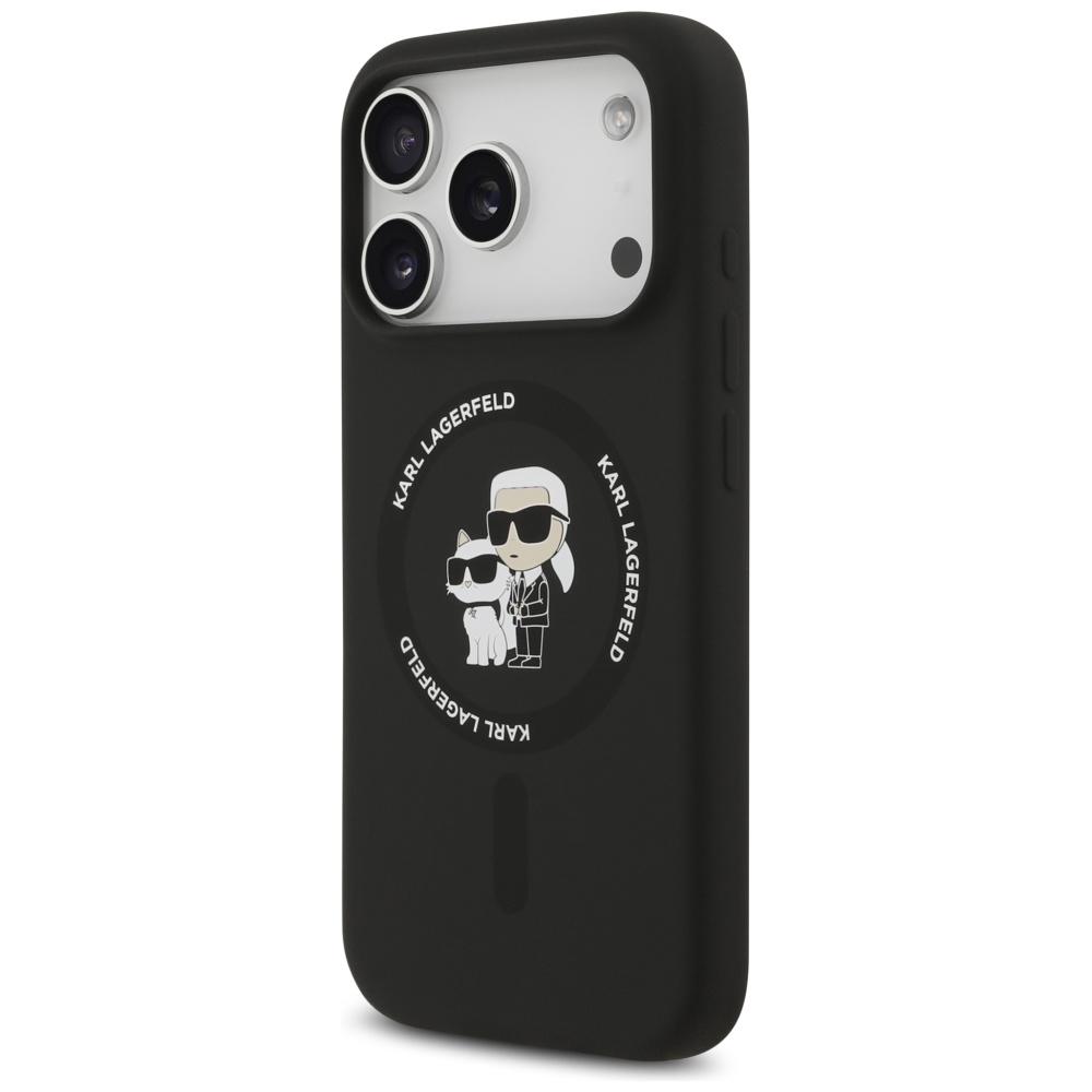 Karl Lagerfeld MagSafe dėklas iPhone 17 Pro – juodas
