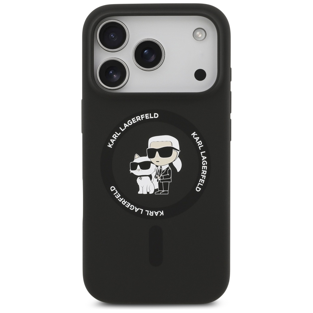 Karl Lagerfeld MagSafe dėklas iPhone 17 Pro – juodas