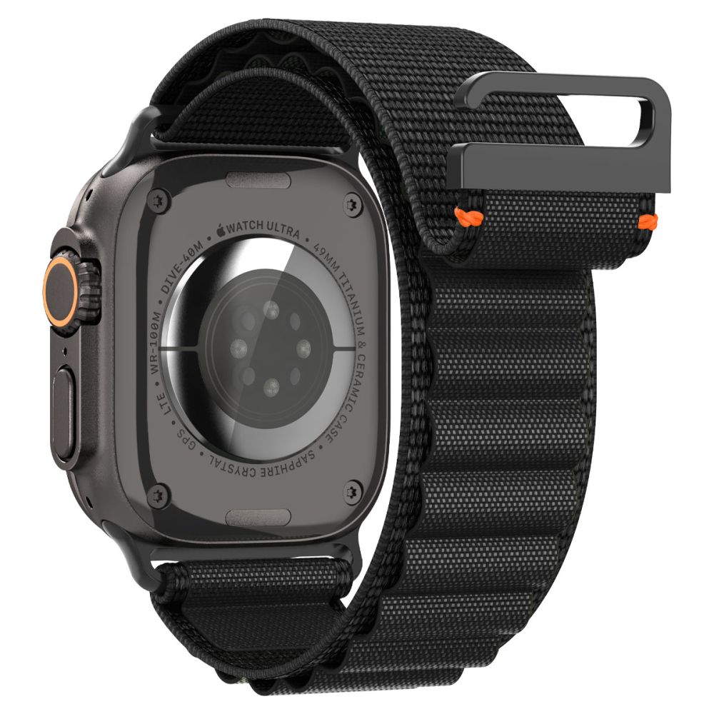 Dirželis Spigen WBF1 Apple Watch 8 / 9 / 10 / 11 / SE / Ultra (44 / 45 / 46 / 49 mm), juodas