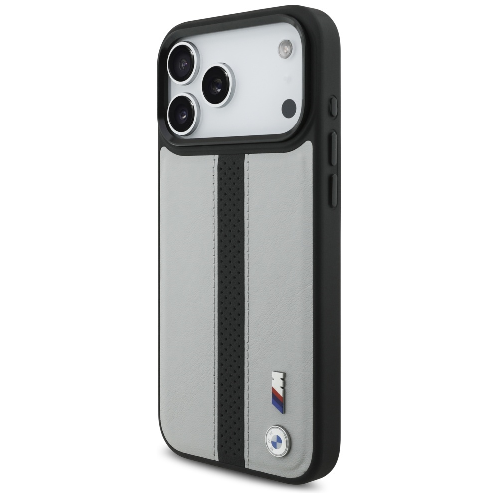 BMW M perforuotas juostelinis logotipas MagSafe Dėklas, skirtas iPhone 17 Pro Max - Gray