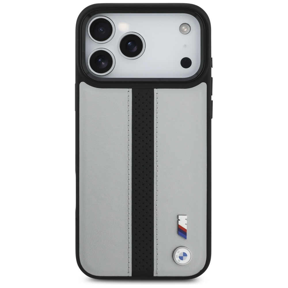 BMW M perforuotas juostelinis logotipas MagSafe Dėklas, skirtas iPhone 17 Pro Max - Gray