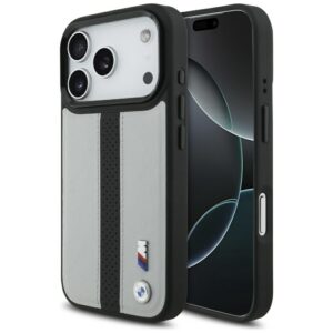 BMW M perforuotas juostelinis logotipas MagSafe Dėklas, skirtas iPhone 17 Pro - Gray