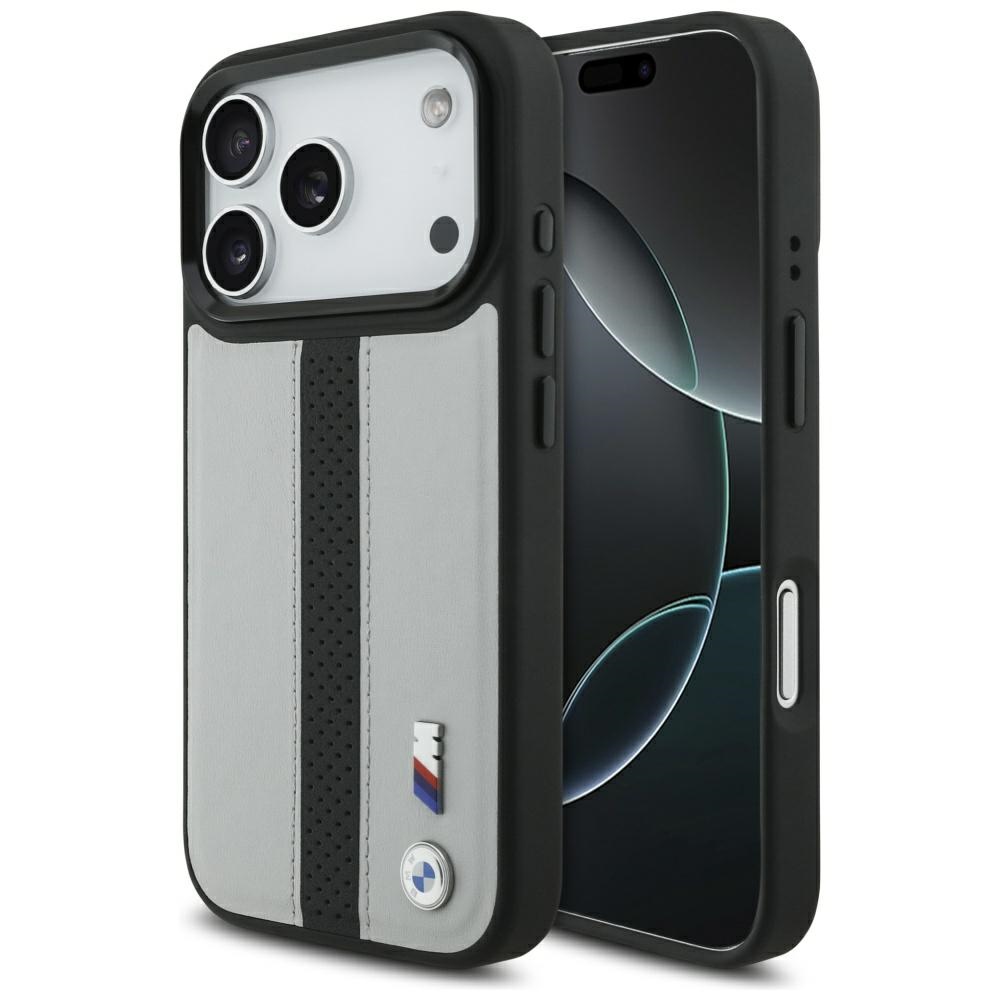 BMW M perforuotas juostelinis logotipas MagSafe Dėklas, skirtas iPhone 17 Pro - Gray