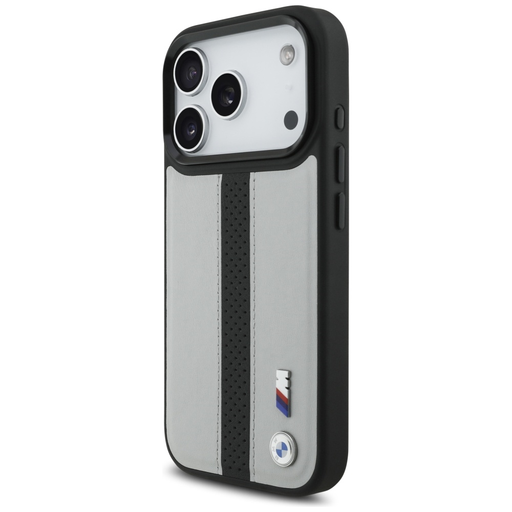 BMW M perforuotas juostelinis logotipas MagSafe Dėklas, skirtas iPhone 17 Pro - Gray