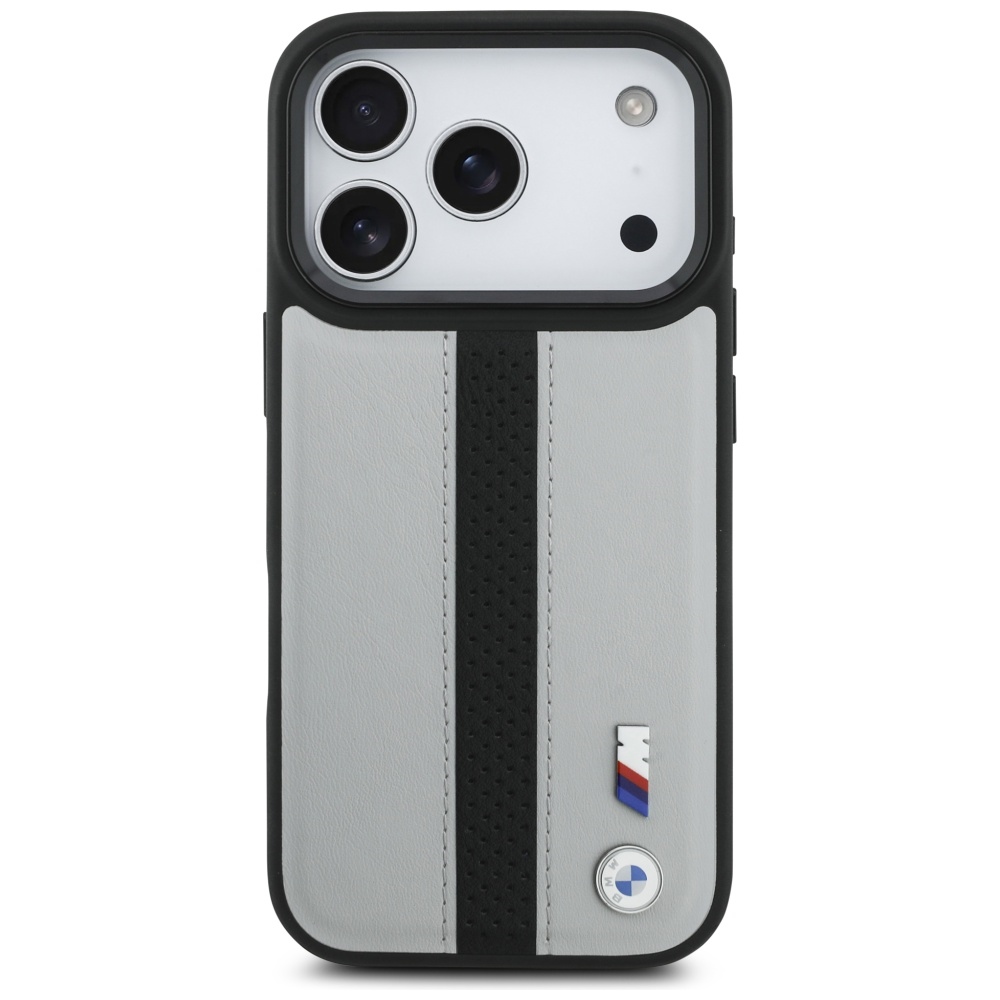 BMW M perforuotas juostelinis logotipas MagSafe Dėklas, skirtas iPhone 17 Pro - Gray