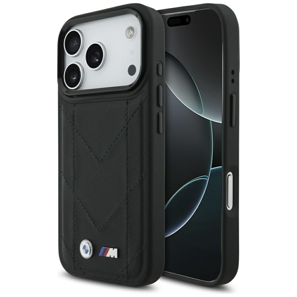 BMW M Quilted MagSafe dėklas iPhone 17 Pro – juodas