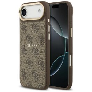 Guess 4G PU Klasikinis logotipas MagSafe Dėklas, skirtas iPhone 17 Air - ruda
