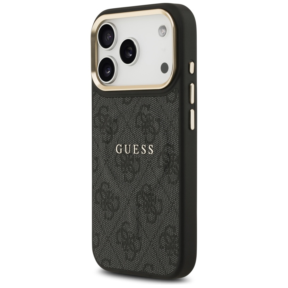 Guess 4G PU Classic Logo MagSafe dėklas iPhone 17 Pro - juodas