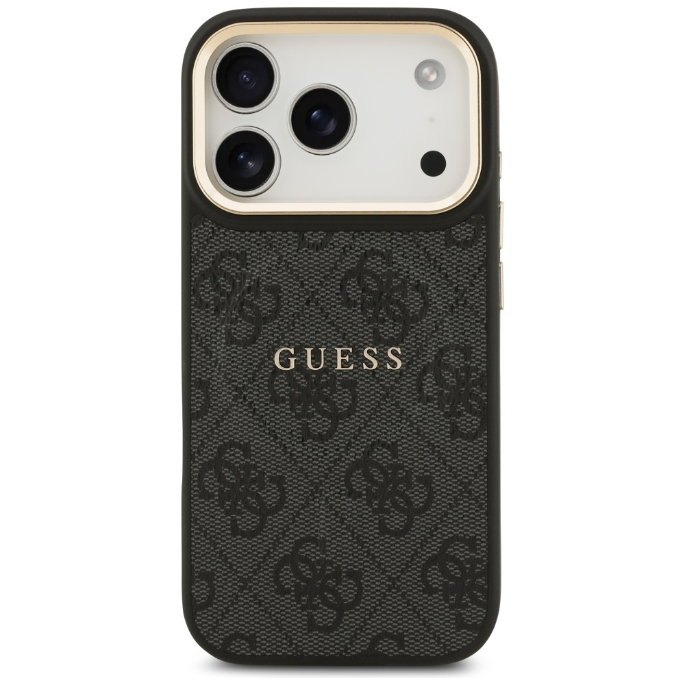 Guess 4G PU Classic Logo MagSafe dėklas iPhone 17 Pro - juodas