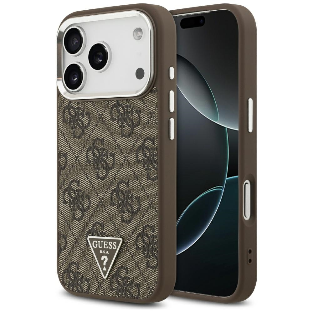 Guess MagSafe dėklas iPhone 17 Pro – rudas
