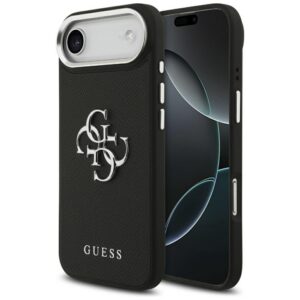 Guess Grained Big 4G Classic Logo dėklas iPhone 17 Air - juodas