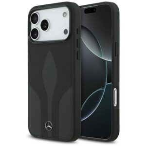 Mercedes Leather The Move MagSafe Dėklas, skirtas iPhone 17 Pro Max - juodas