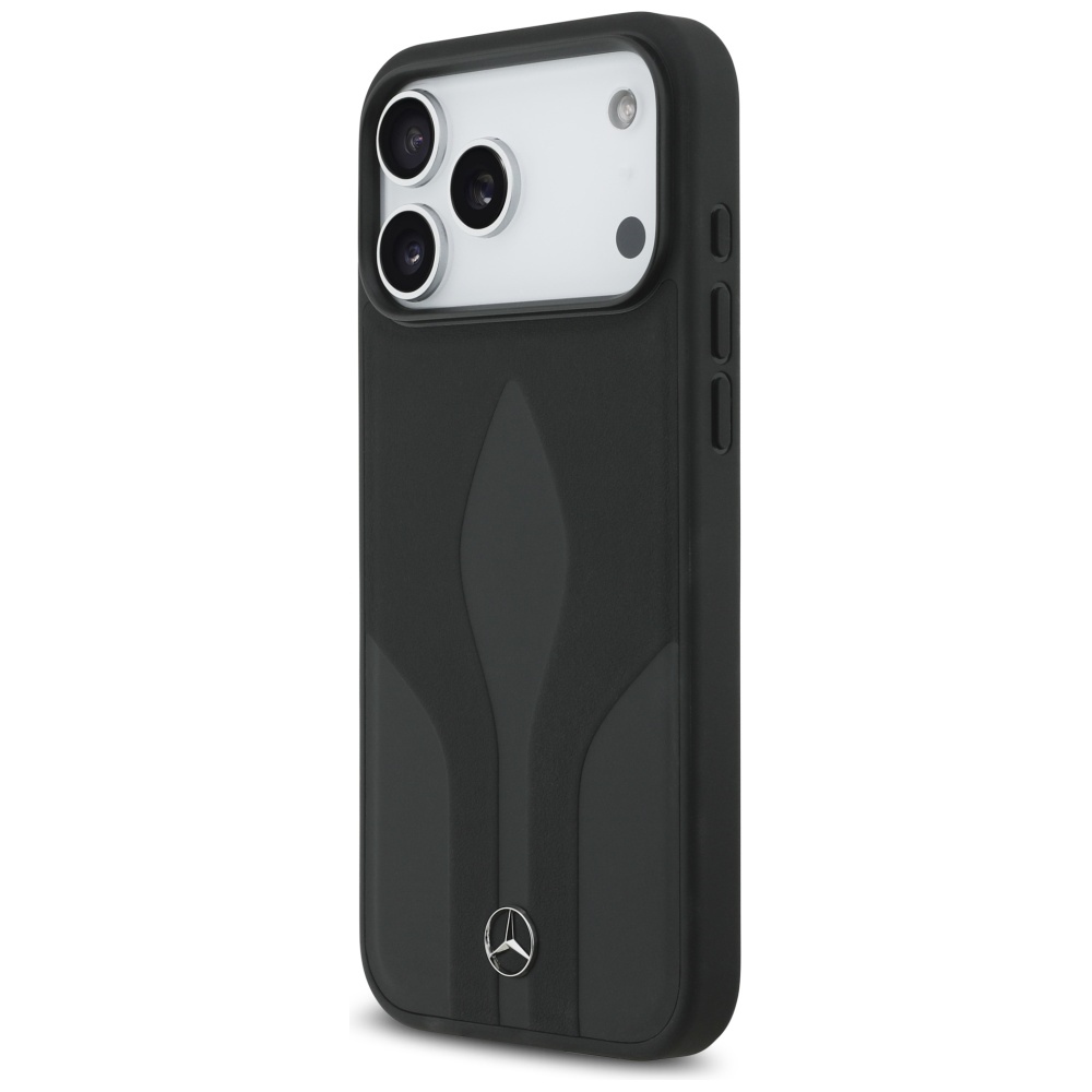 Mercedes Leather The Move MagSafe Dėklas, skirtas iPhone 17 Pro Max - juodas