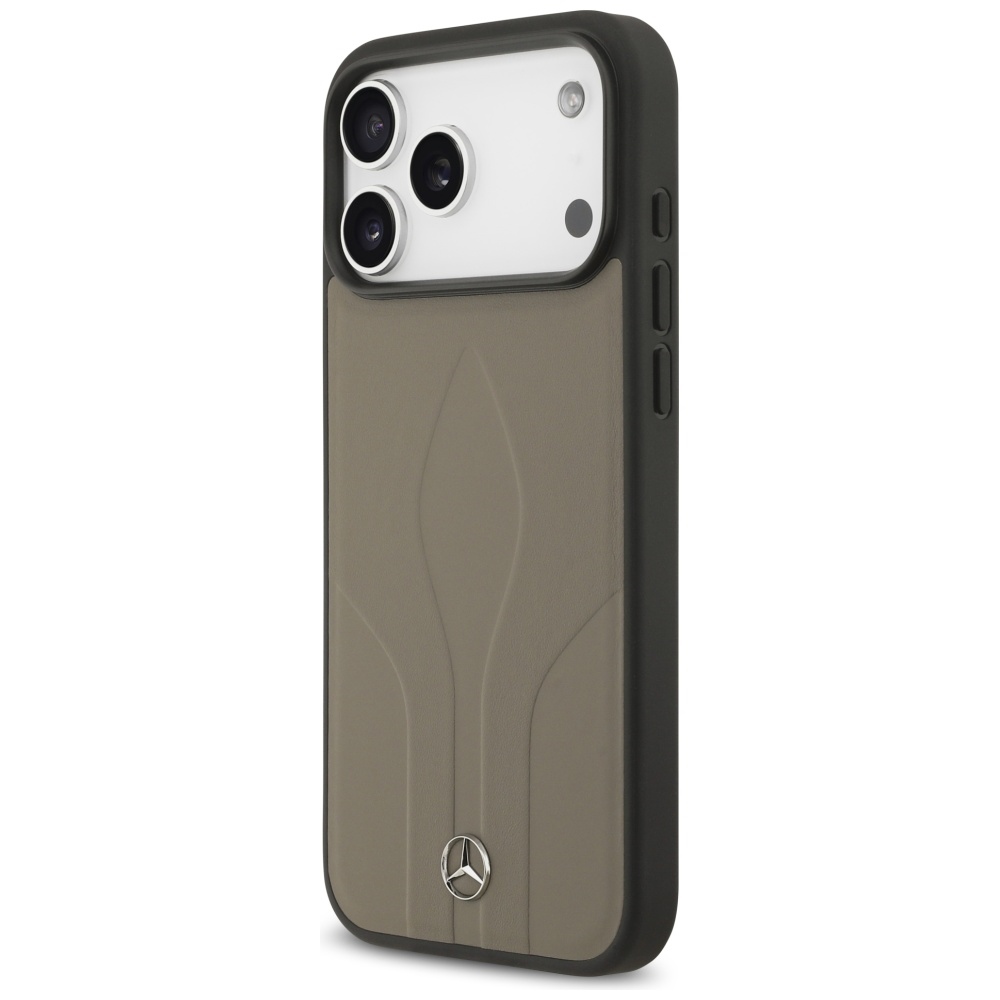 Mercedes Leather The Move MagSafe Dėklas, skirtas iPhone 17 Pro Max – smėlio spalvos