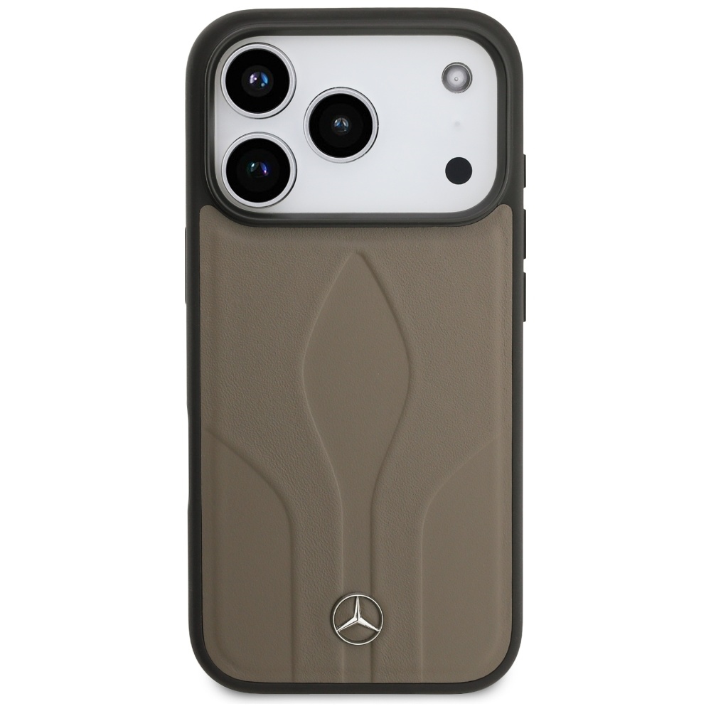 Mercedes Leather The Move MagSafe Dėklas, skirtas iPhone 17 Pro – smėlio spalvos