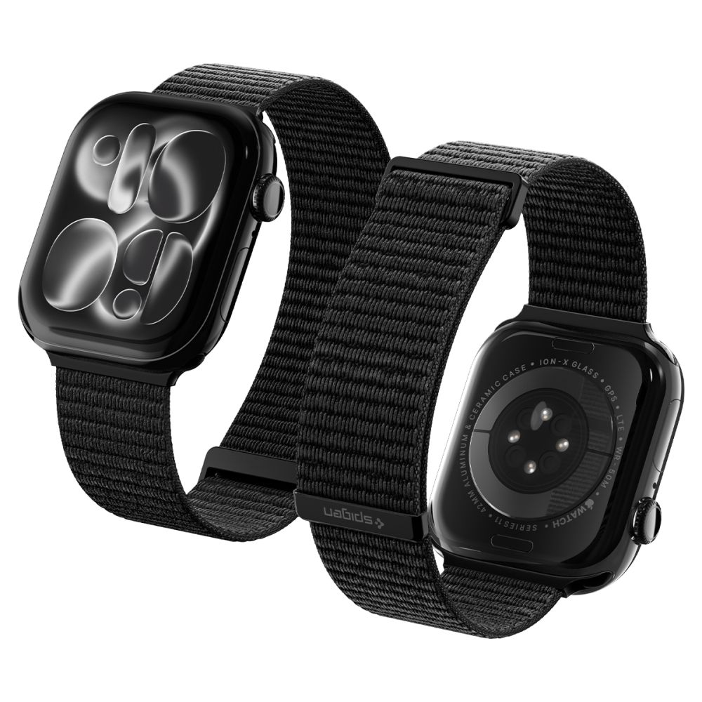 Dirželis Spigen WBF01 Apple Watch 8 / 9 / 10 / 11 / SE / Ultra, juodas
