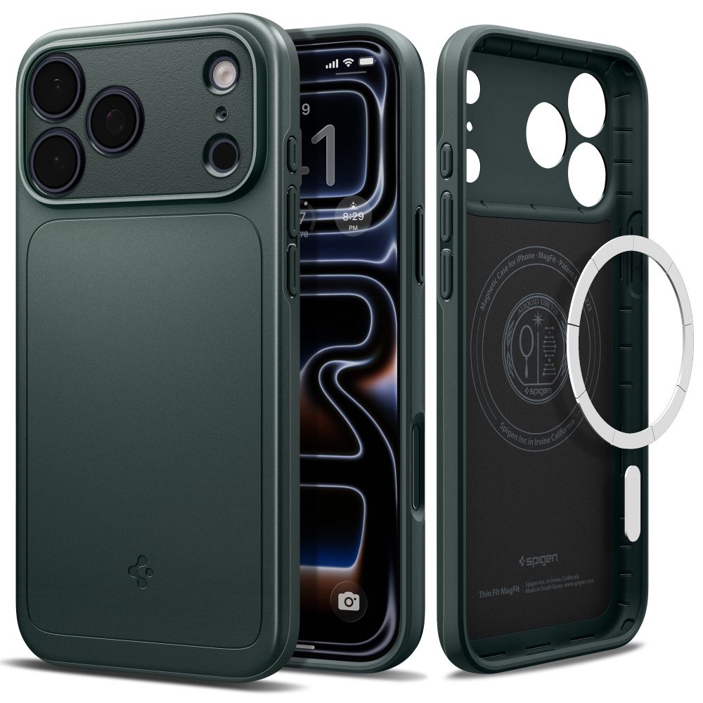 Dėklas Spigen Thin Fit MagSafe iPhone 17 Pro Max / 18 Pro Max, žalias