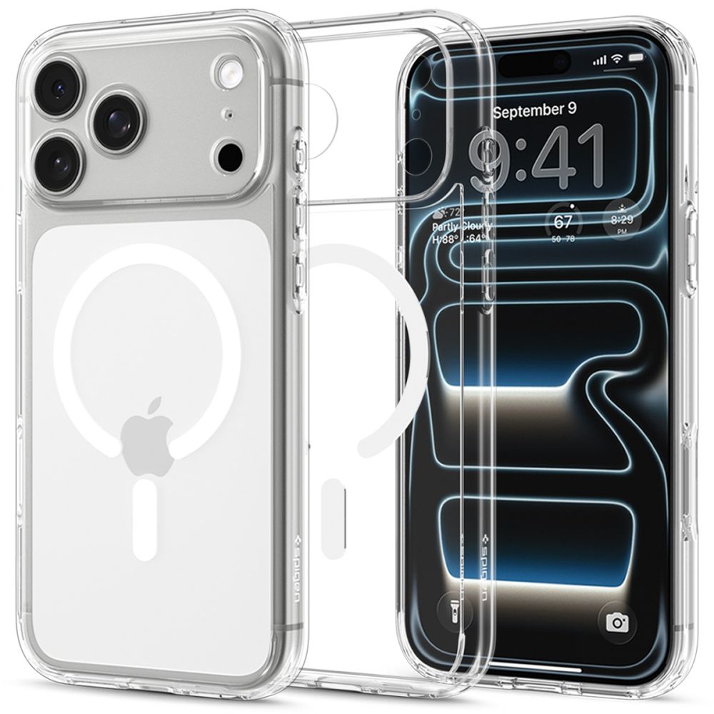 Dėklas Spigen Ultra Hybrid MagSafe iPhone 17 Pro Max / 18 Pro Max, skaidrus baltas