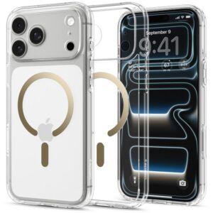 Dėklas Spigen Ultra Hybrid MagSafe iPhone 17 Pro Max / 18 Pro Max, skaidrus auksinis