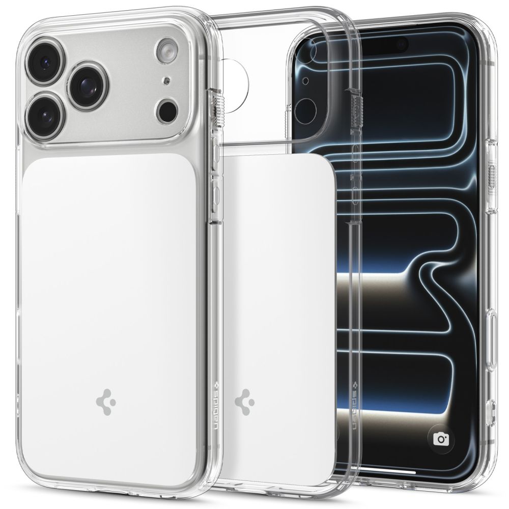 Dėklas Spigen Ultra Hybrid T MagSafe iPhone 17 Pro Max / 18 Pro Max, blizgus baltas