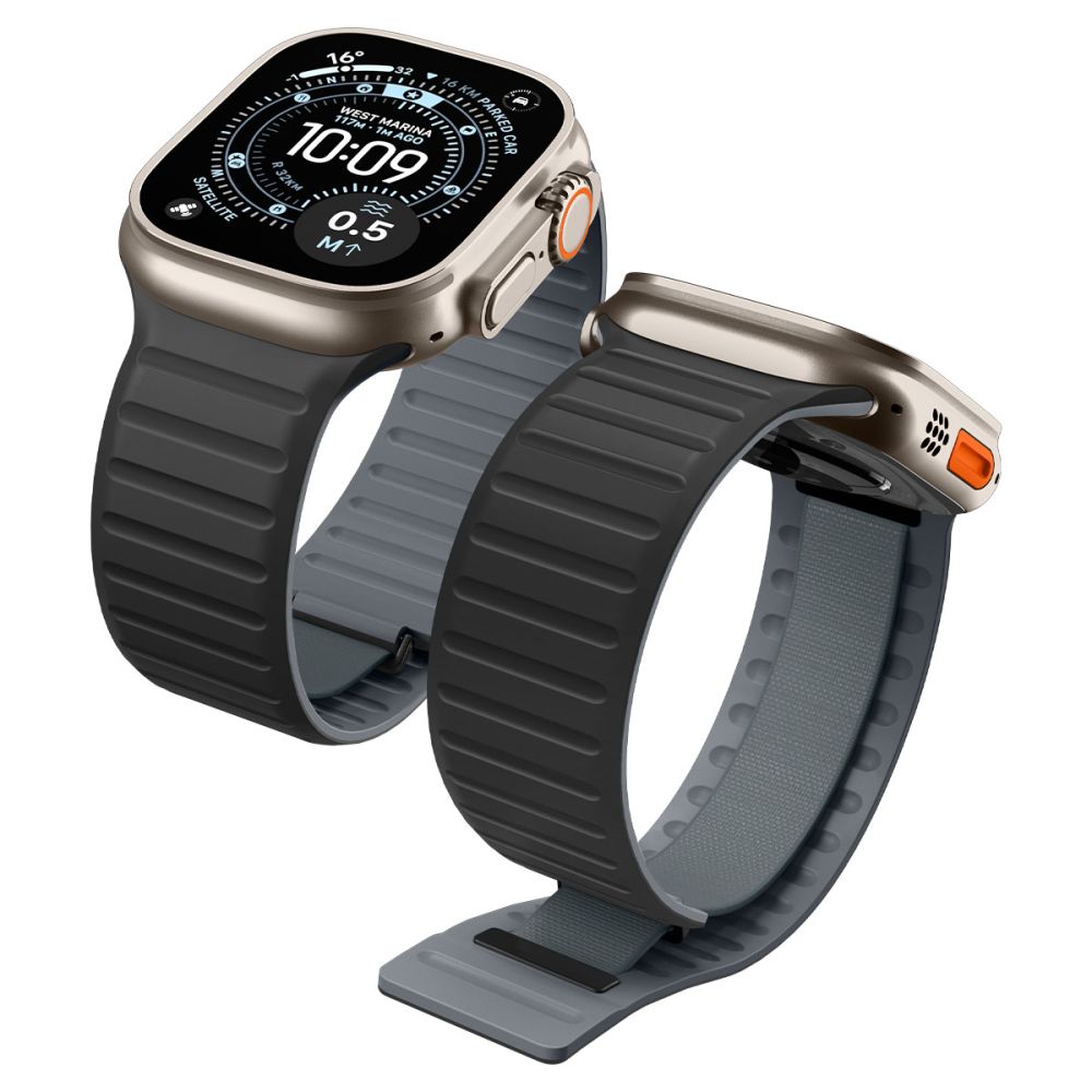 Dirželis Spigen Athlex Air M Apple Watch 8 / 9 / 10 / 11 / 12 / SE / Ultra (44 / 45 / 46 / 49 mm), juodas/pilkas