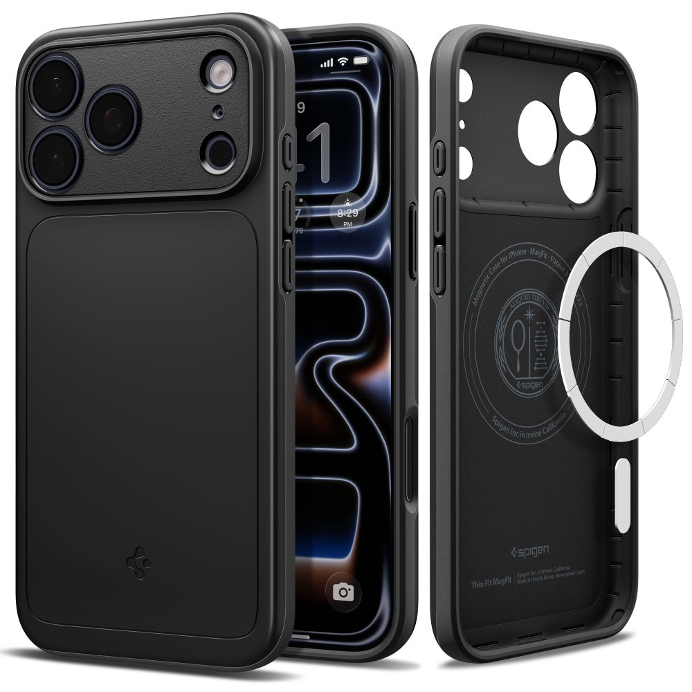 Dėklas Spigen Thin Fit MagSafe iPhone 17 Pro Max / 18 Pro Max, juodas