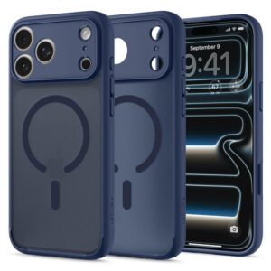 Dėklas Spigen Ultra Hybrid MagSafe iPhone 17 Pro / 18 Pro, šerkšno tamsiai mėlynas