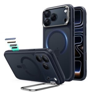 Dėklas ESR Classic Hybrid Kickstand MagSafe iPhone 17 Pro / 18 Pro, matinis mėlynas