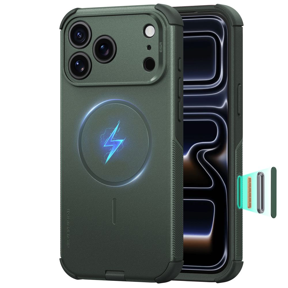 Dėklas ESR Cyber Tough MagSafe iPhone 17 Pro Max / 18 Pro Max, žalias