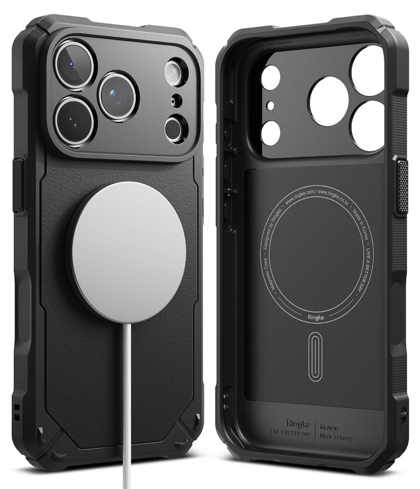 Dėklas Ringke Rugged Gear Magnetic MagSafe iPhone 17 Pro / 18 Pro, juodas