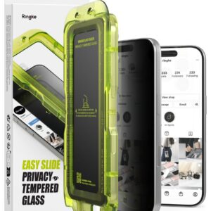 Apsauginis stiklas su privatumo filtru Ringke Easy Slide iPhone 18 Pro, 2 vnt.