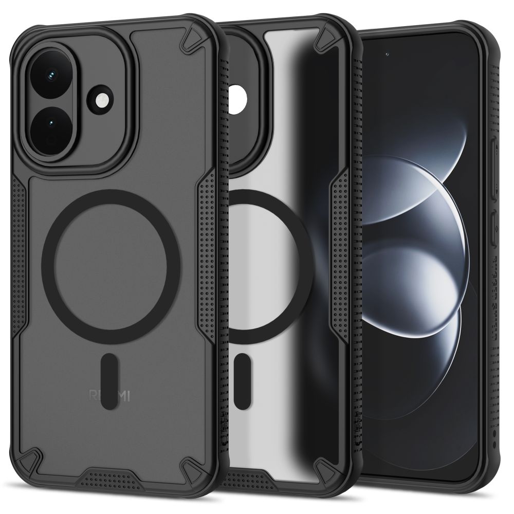 Dėklas Tech-Protect Rugged Shield MagSafe Xiaomi Redmi Note 17 Pro 5G, matinis juodas