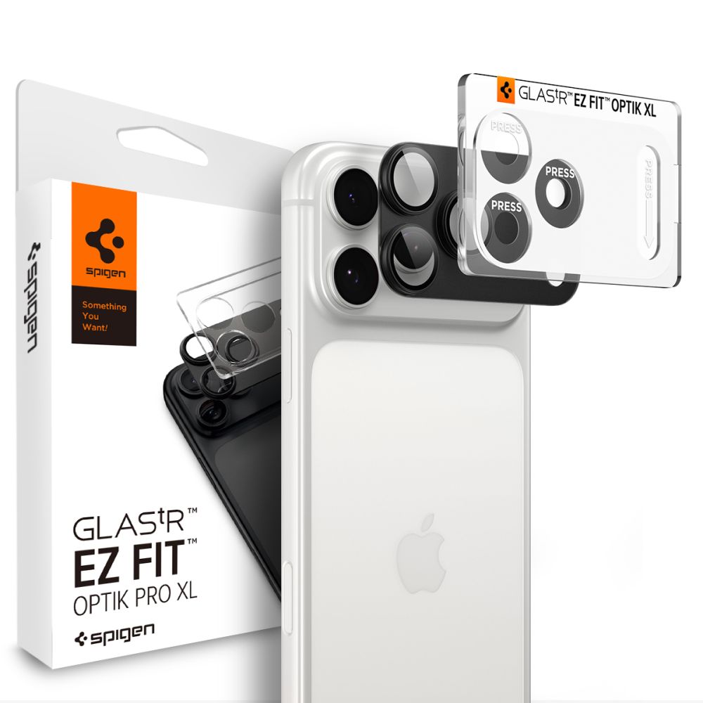 Kameros apsauginis stiklas Spigen Optik Pro XL Glas.tR EZ Fit iPhone 18 Pro, tamsiai pilkas