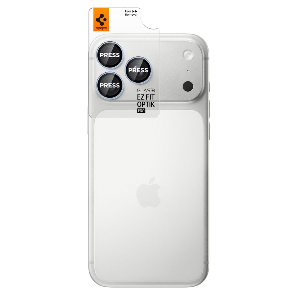 Kameros apsauginis stiklas Spigen Optik Pro Glas.tR EZ Fit iPhone 18 Pro / 18 Pro Max 2 vnt., šviesiai mėlynas