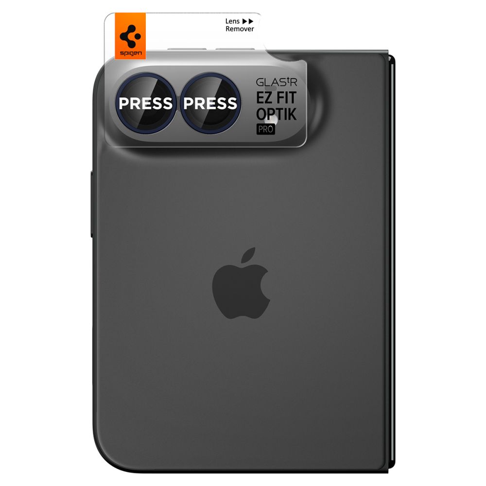 Kameros apsauginis stiklas Spigen Optik Pro Glas.tR EZ Fit iPhone Duo, 2 vnt., tamsiai mėlynas