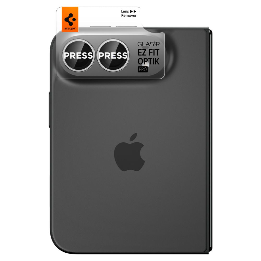 Kameros apsauginis stiklas Spigen Optik Pro Glas.tR EZ Fit iPhone Duo, 2 vnt., baltas