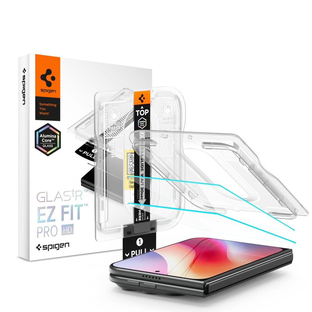 Apsauginis stiklas Spigen Glas.tR EZ Fit Pro iPhone Duo, 2 vnt., skaidrus