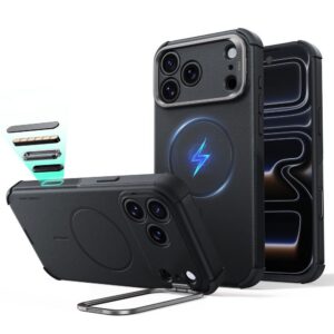 Dėklas ESR Cyber Tough Kickstand MagSafe iPhone 17 Pro / 18 Pro, juodas