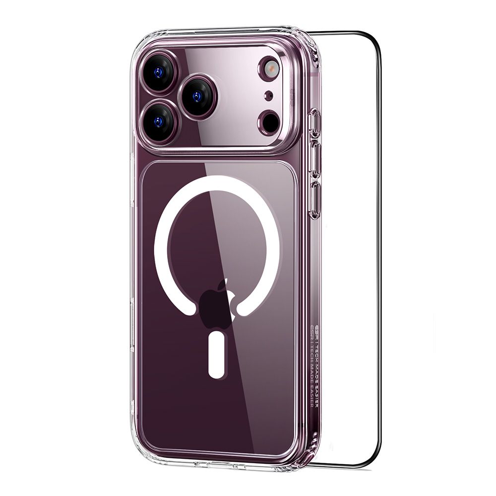 Dėklas ESR Classic Hybrid MagSafe su apsauginiu stiklu iPhone 17 Pro / 18 Pro, skaidrus