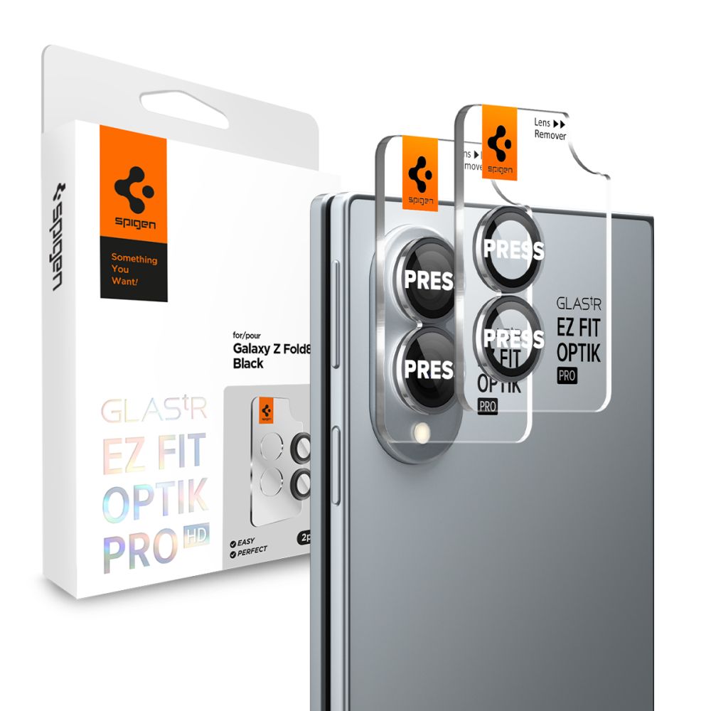 Kameros apsauginis stiklas Spigen Glas.tR EZ Fit Optik Pro HD Galaxy Z Fold 8, 2 vnt., juodas
