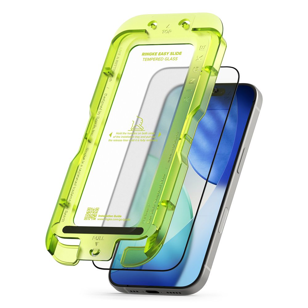 Apsauginis stiklas Ringke Easy Slide iPhone 17, 2 vnt., juodas