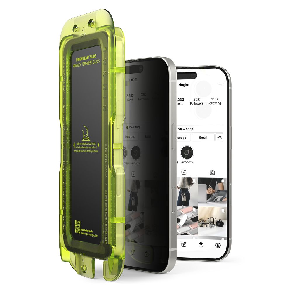 Apsauginis stiklas Ringke Easy Slide Privacy iPhone 17, 2 vnt.