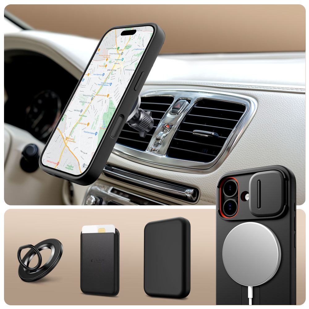 Dėklas Tech-Protect Kevlar Aura MagSafe iPhone 17, juodas
