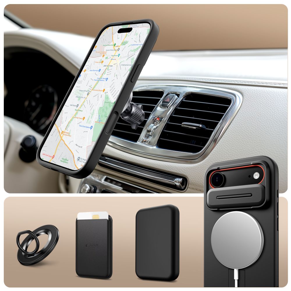 Dėklas Tech-Protect Kevlar Aura MagSafe iPhone Air, juodas