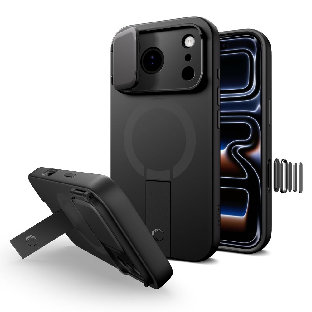 Dėklas Tech-Protect Kevlar Aura MagSafe iPhone 17 Pro, juodas