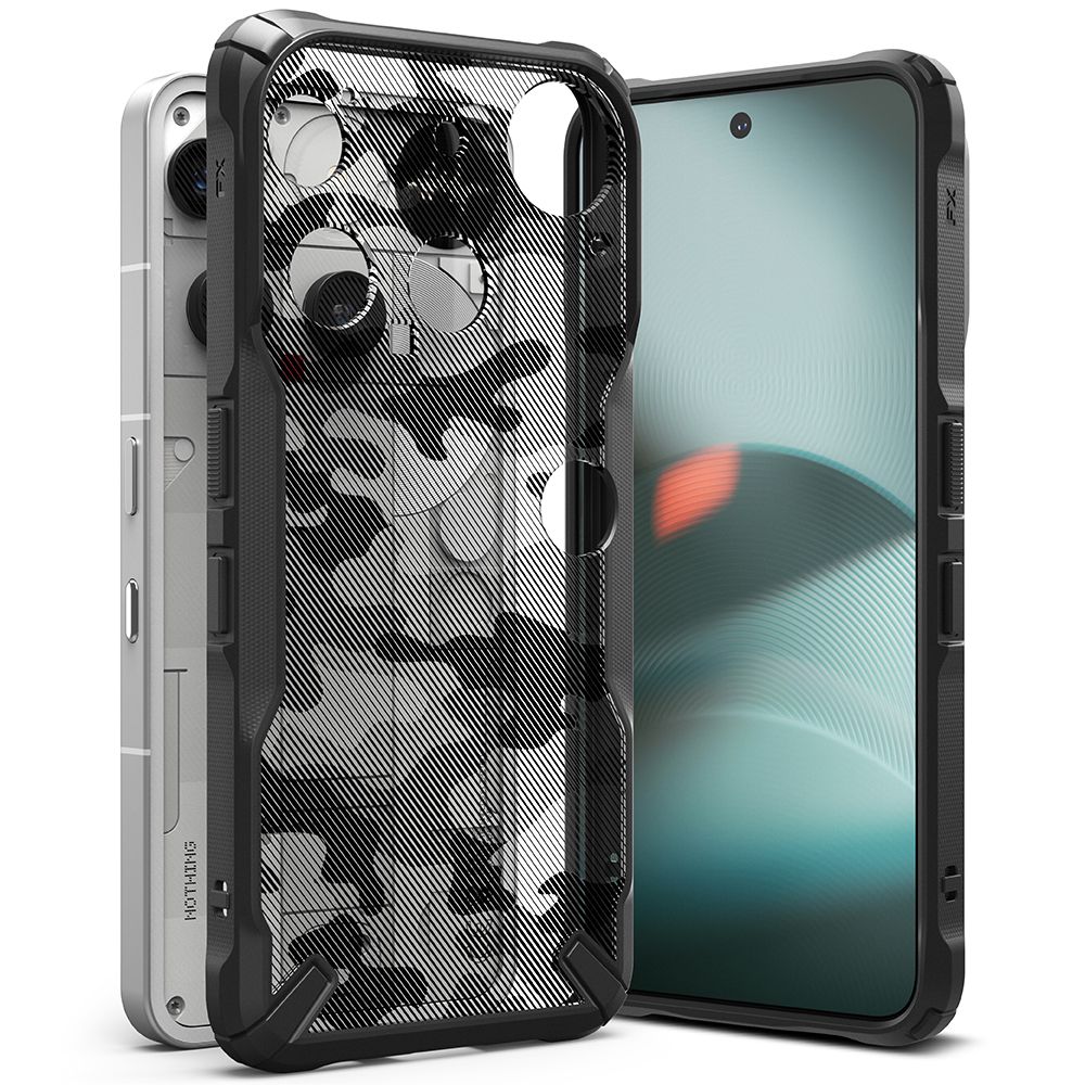 Dėklas Ringke Fusion X Nothing Phone 3, camo juodas
