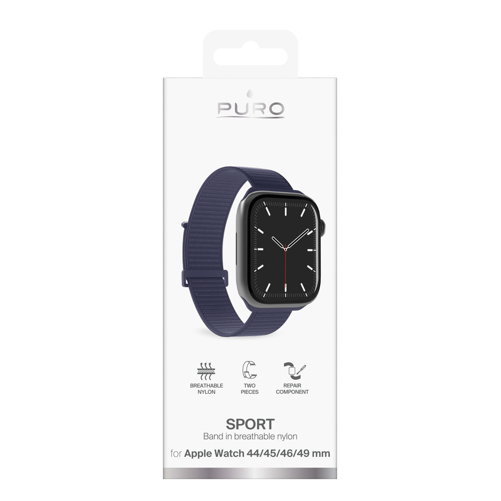 Puro Sport dirželis Apple Watch 44/45/46/49mm - tamsiai mėlynas