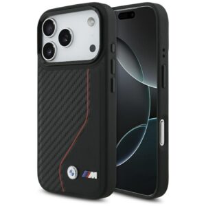 BMW M anglies linija ir logotipas MagSafe Dėklas, skirtas iPhone 17 Pro - Red