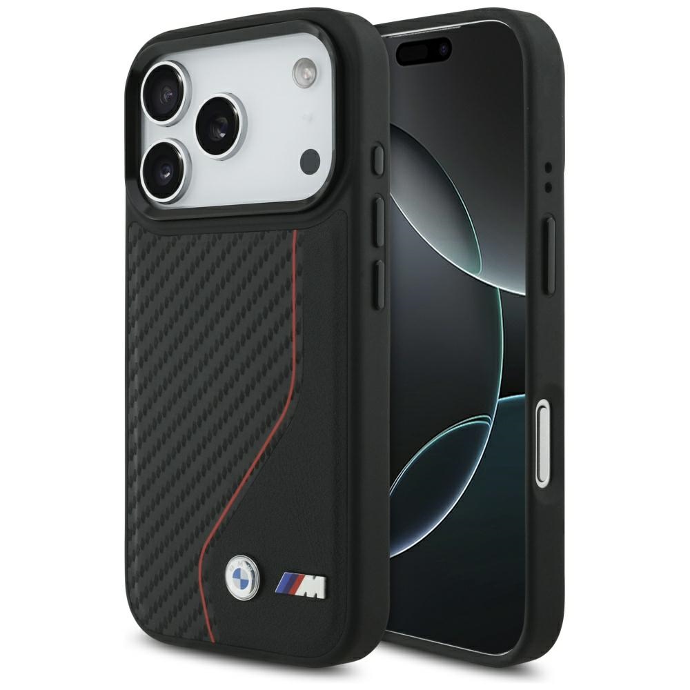 BMW M anglies linija ir logotipas MagSafe Dėklas, skirtas iPhone 17 Pro - Red