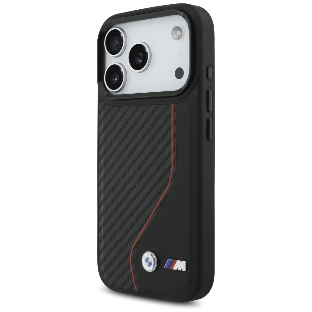 BMW M anglies linija ir logotipas MagSafe Dėklas, skirtas iPhone 17 Pro - Red